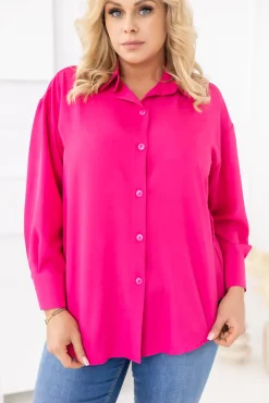 Damskie Polski Fuksjowa Koszula oversize DEMENO