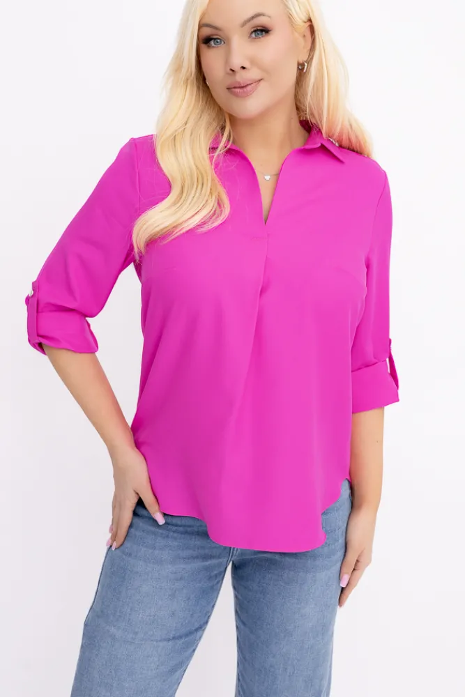 Damskie Polski Fuksjowa Koszula RIZERI