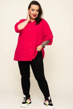 Damskie Polski Fuksjowa Koszula TIARO