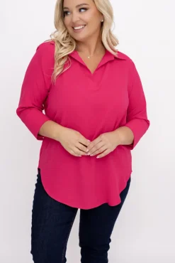 Damskie Polski Fuksjowa Koszula VENTELI
