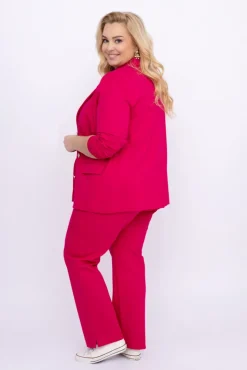 Damskie Polski Fuksjowa Marynarka dwurzędowa MEYVI