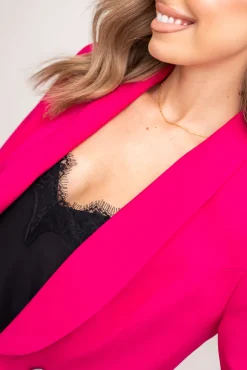 Damskie Polski Fuksjowa Marynarka dwurzędowa VIRIM