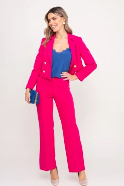 Damskie Polski Fuksjowa Marynarka dwurzędowa KENVI