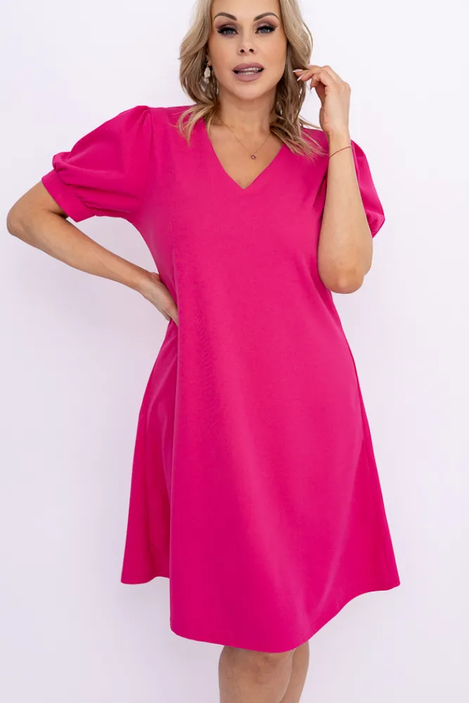 Włoski Fuksjowa Sukienka BERGIA