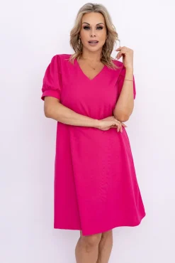 Włoski Fuksjowa Sukienka BERGIA