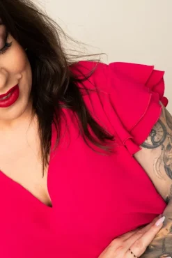 Polski Fuksjowa Sukienka BLANCY