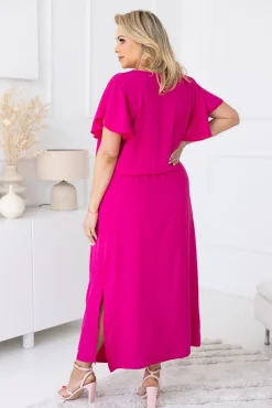 Polski Fuksjowa Sukienka CASABLANCA