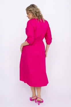 Włoski Fuksjowa Sukienka EGERA