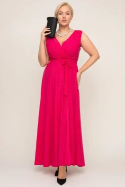 Polski Fuksjowa Sukienka FIANCO Maxi