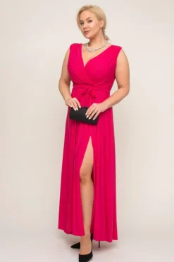 Polski Fuksjowa Sukienka FIANCO Maxi