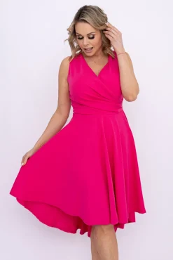 Włoski Fuksjowa Sukienka FORMINA