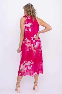 Włoski Fuksjowa Sukienka LOPEZA