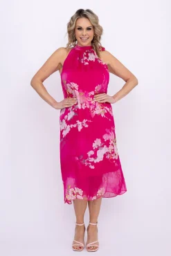 Włoski Fuksjowa Sukienka LOPEZA