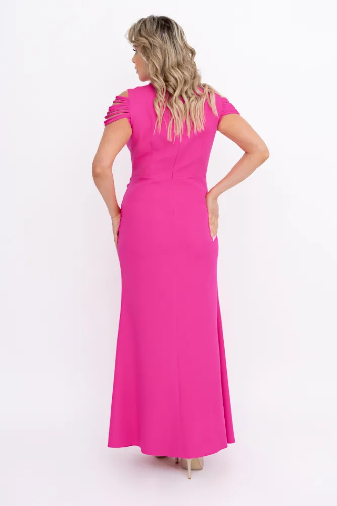 Polski Fuksjowa Sukienka z łańcuszkiem SARIA