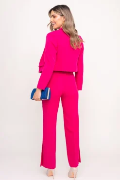 Damskie Polski Fuksjowe Spodnie garniturowe KENVI