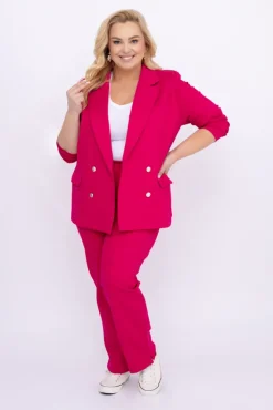 Damskie Polski Fuksjowy Garnitur dwurzędowy MEYVI