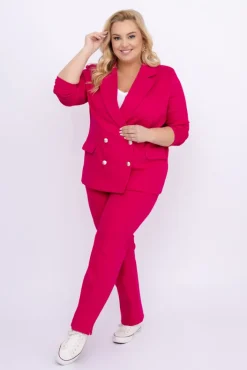 Damskie Polski Fuksjowy Garnitur dwurzędowy MEYVI