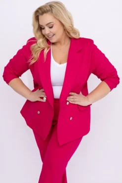 Damskie Polski Fuksjowy Garnitur dwurzędowy MEYVI
