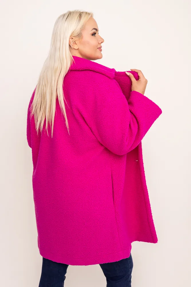 Damskie Polski Fuksjowy Płaszcz MONERIM