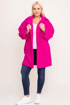 Damskie Polski Fuksjowy Płaszcz MONERIM
