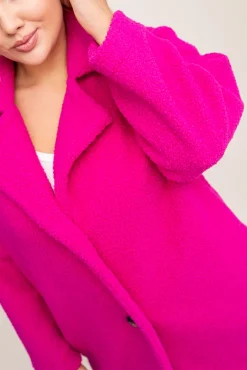 Damskie Polski Fuksjowy Płaszcz MONERIM