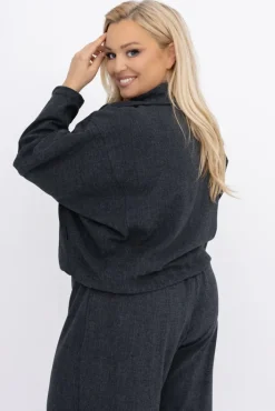 Damskie Włoski Grafitowa Kurtka VAREZI