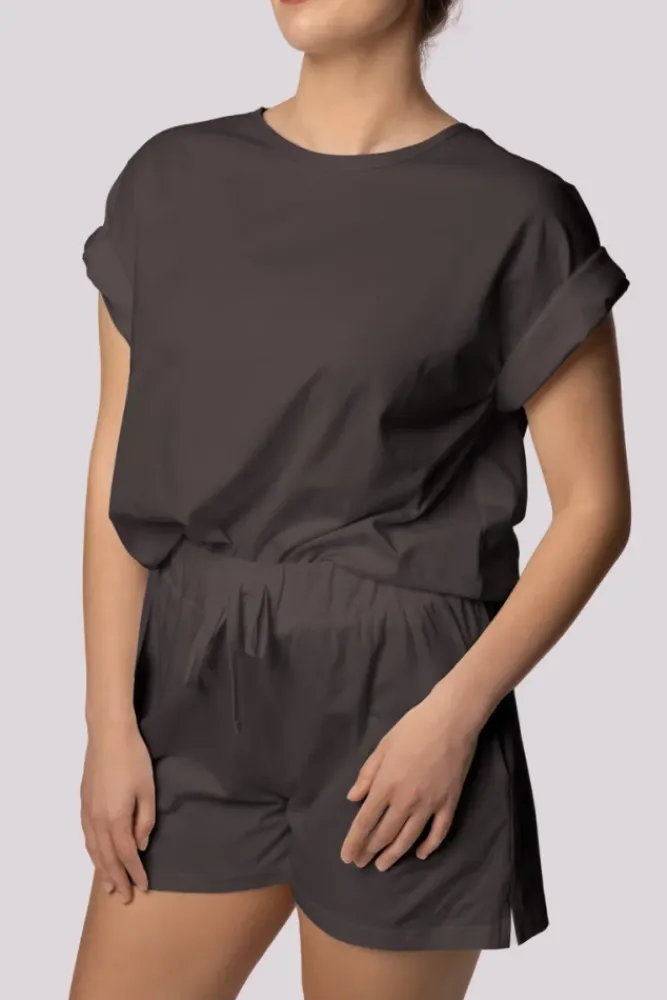 Polski Grafitowa Piżama z szortami BLISS