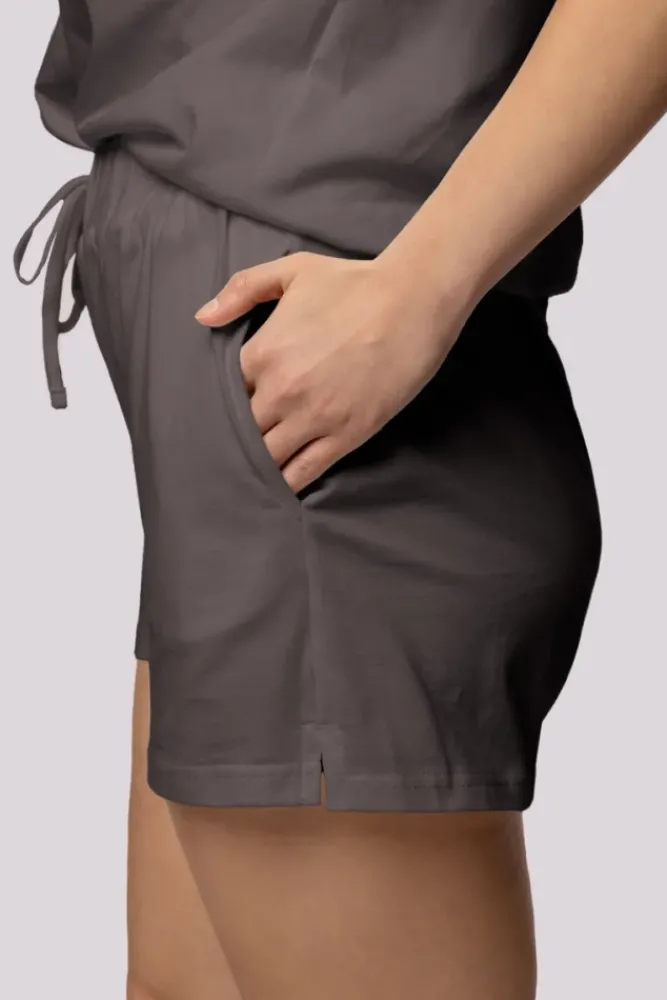 Polski Grafitowa Piżama z szortami BLISS