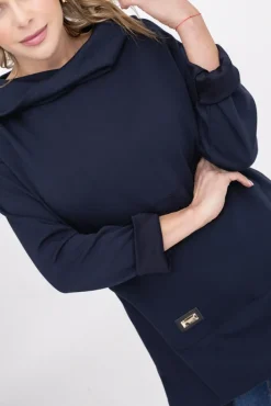 Damskie Włoski Granatowa Bluza z kapturem OASIS