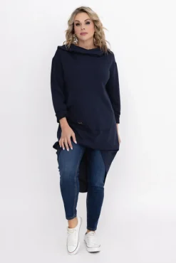 Damskie Włoski Granatowa Bluza z kapturem OASIS