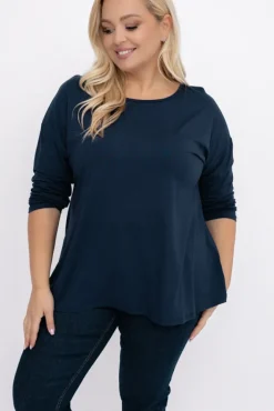Damskie Włoski Granatowa Bluzka DEFENTO