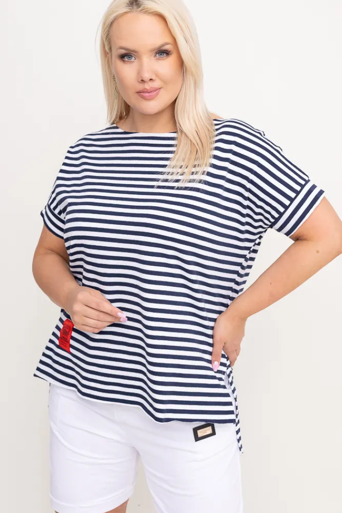 Damskie Włoski Granatowa Bluzka LENTI