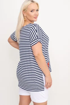 Damskie Włoski Granatowa Bluzka LENTI