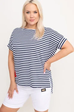 Damskie Włoski Granatowa Bluzka LENTI