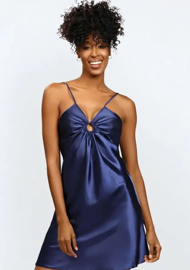 Polski Granatowa Halka satynowa KAMARIA