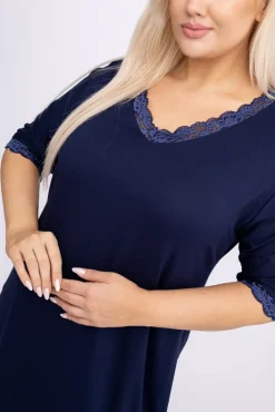 Polski Granatowa Koszula Nocna BELISA