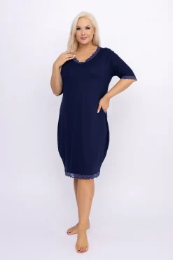 Polski Granatowa Koszula Nocna BELISA