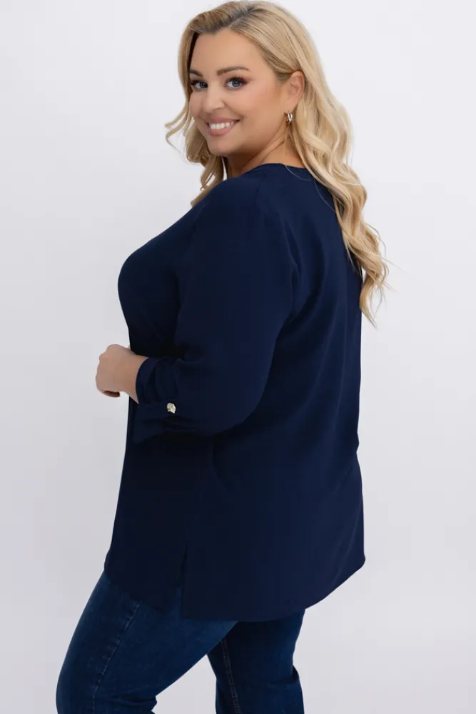 Damskie Polski Granatowa Koszula SAVIA