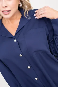 Damskie Polski Granatowa Koszula SENTURI