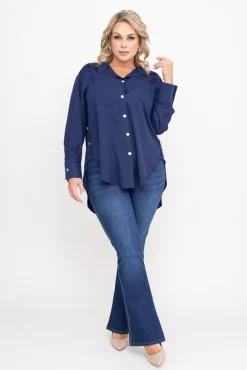 Damskie Polski Granatowa Koszula SENTURI