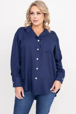 Damskie Polski Granatowa Koszula SENTURI