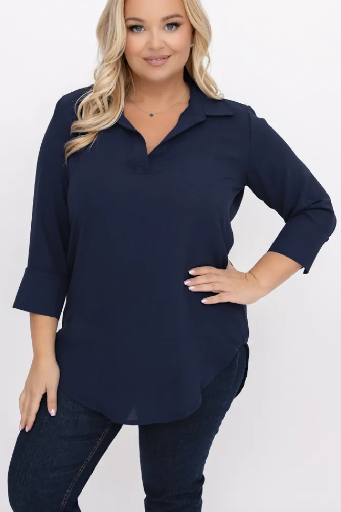 Damskie Polski Granatowa Koszula VENTELI