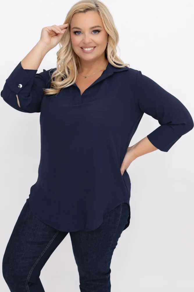 Damskie Polski Granatowa Koszula VENTELI