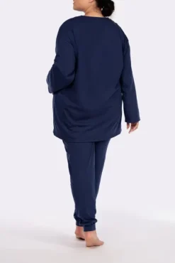 Polski Granatowa Piżama z długim spodniami HEMENY