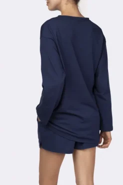 Polski Granatowa Piżama z szortami LEKREZI