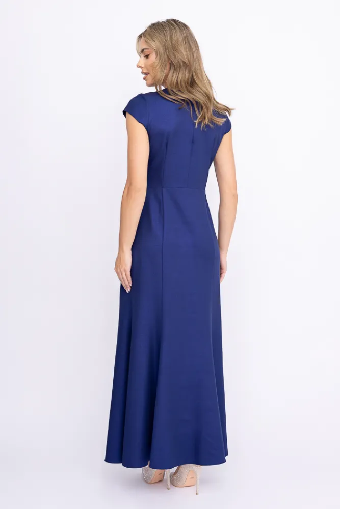 Polski Granatowa Sukienka błyszcząca ARIEL