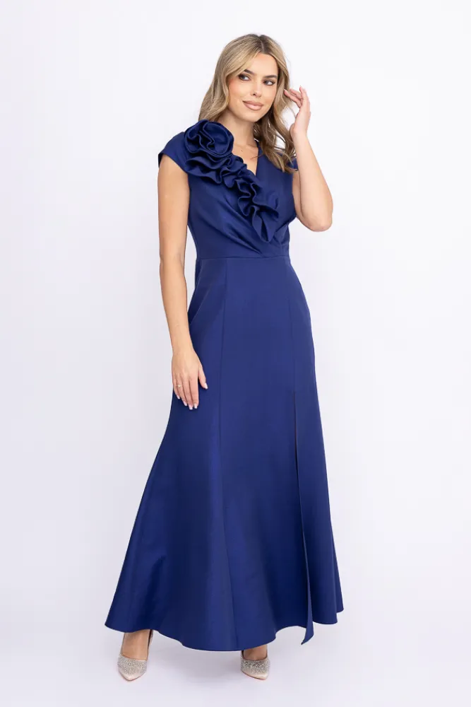 Polski Granatowa Sukienka błyszcząca ARIEL