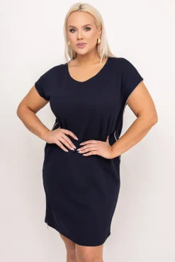Polski Granatowa Sukienka CARBONA