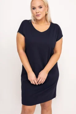 Polski Granatowa Sukienka CARBONA