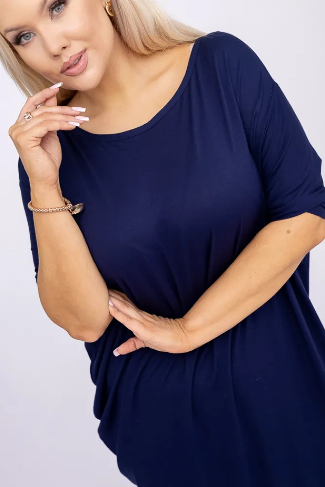 Polski Granatowa Sukienka CASUAL FASHION